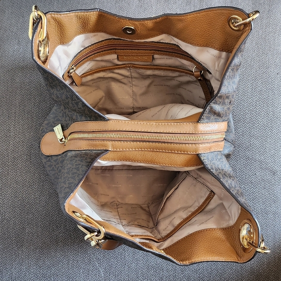 Michael Kors - Brown & Gold Multi Pocket Bag - Picture 3 of 8